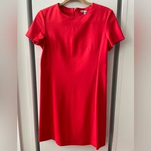 Uniqlo Deep Orange Mini Dress Crew Neck Short Sleeve